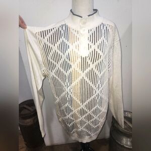 Steve Harvey Celebrity Edition Sweater Sz XL Off White Button Neck